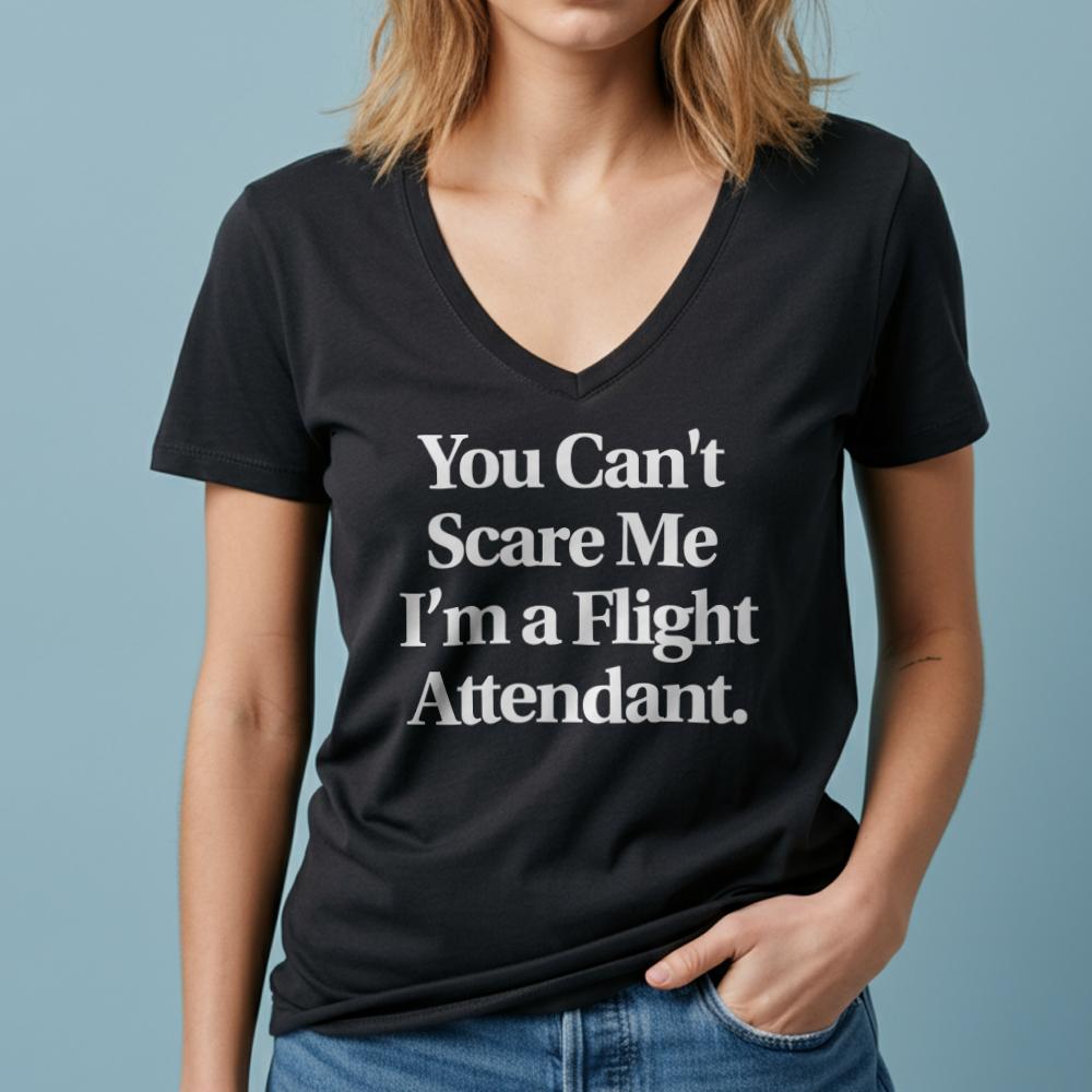 Scare Me Flight Attendant - Women's V-Neck T-Shirt