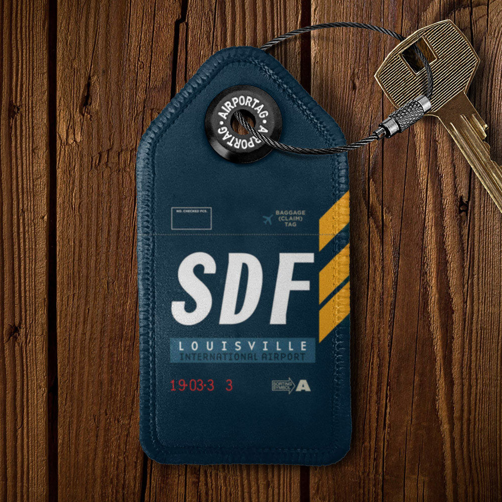 SDF - Louisville Intl Airport - Louisville, Kentucky, US - Leather Keychain