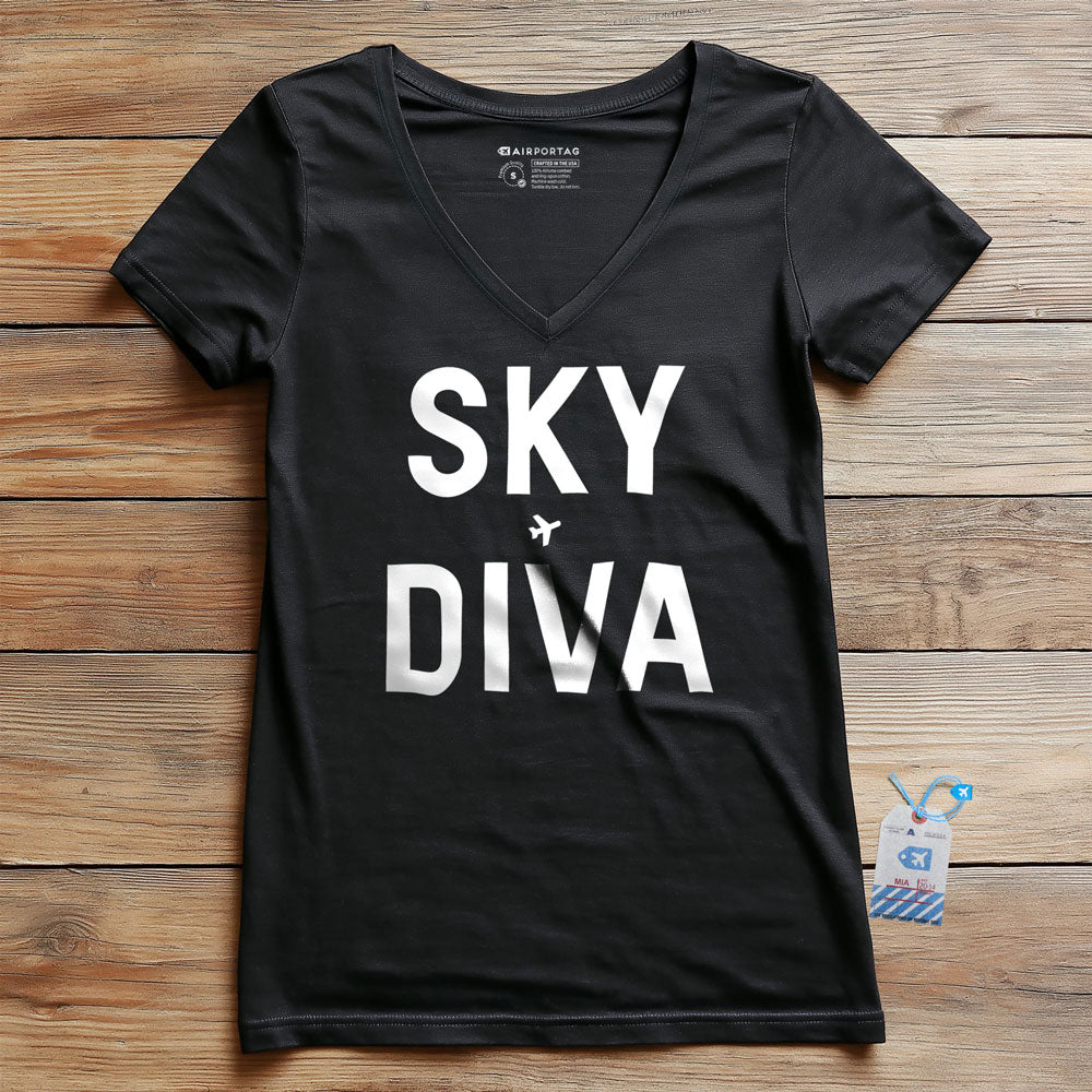 Sky Diva - Women's V-Neck T-Shirt