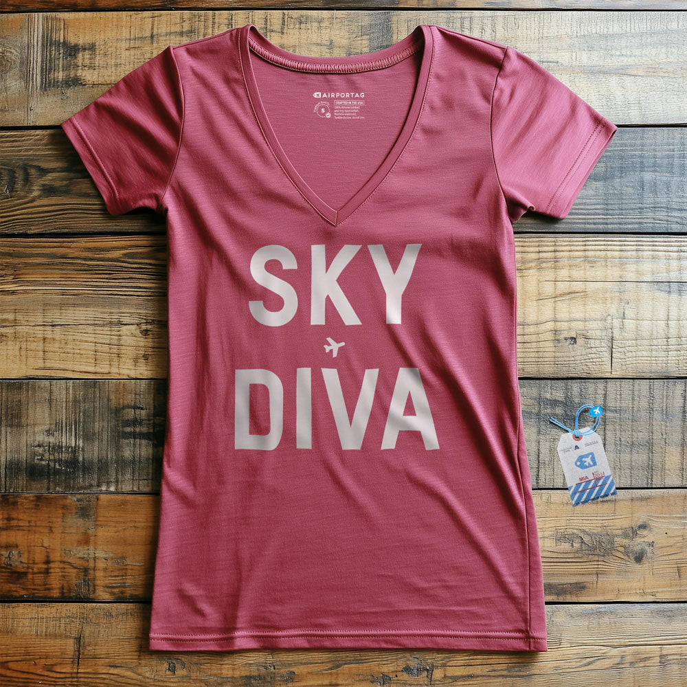 Sky Diva - Women's V-Neck T-Shirt