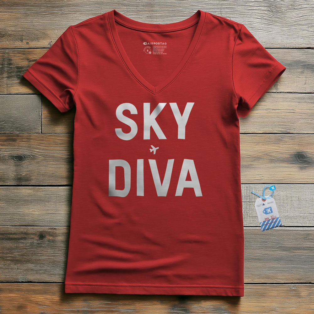 Sky Diva - Women's V-Neck T-Shirt