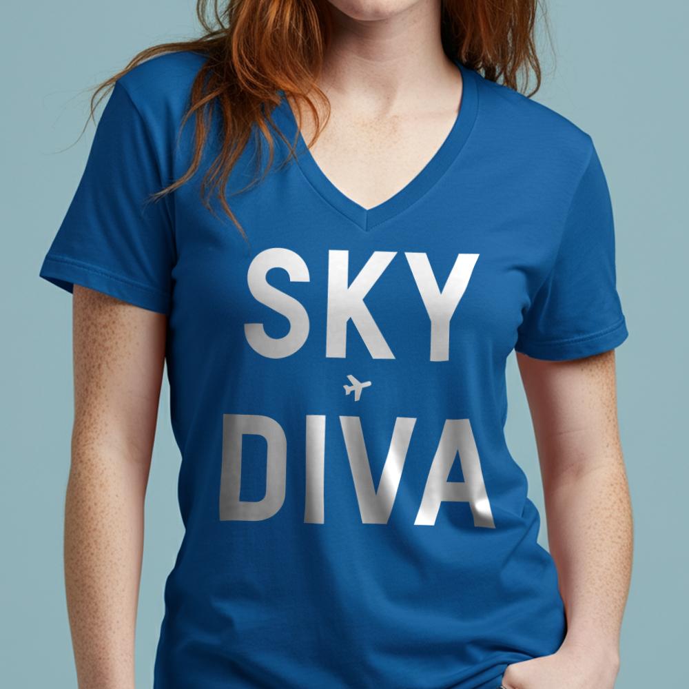 Sky Diva - Women's V-Neck T-Shirt