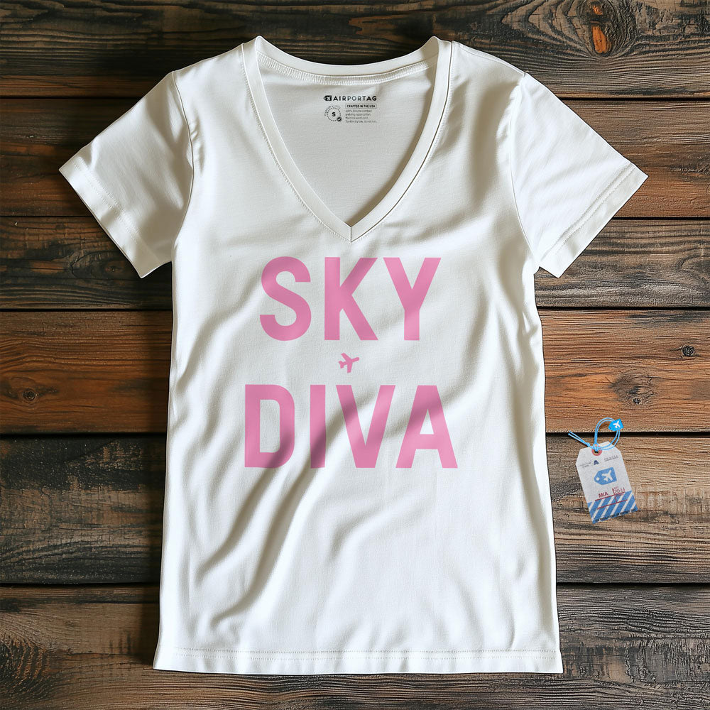 Sky Diva - Women's V-Neck T-Shirt