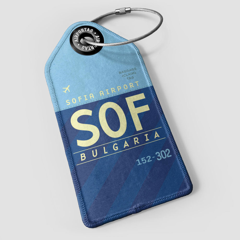 Airport Code Luggage Tag - IATA code SOF baggage tag