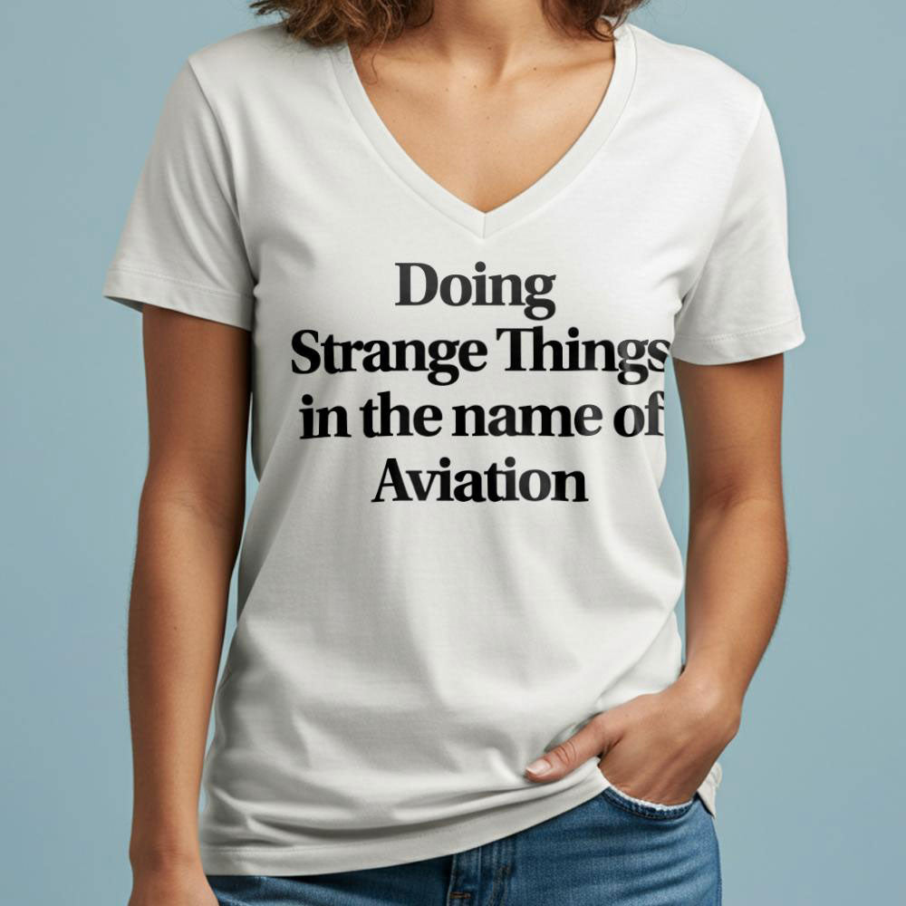 Strange Things Aviation - Women's V-Neck T-Shirt