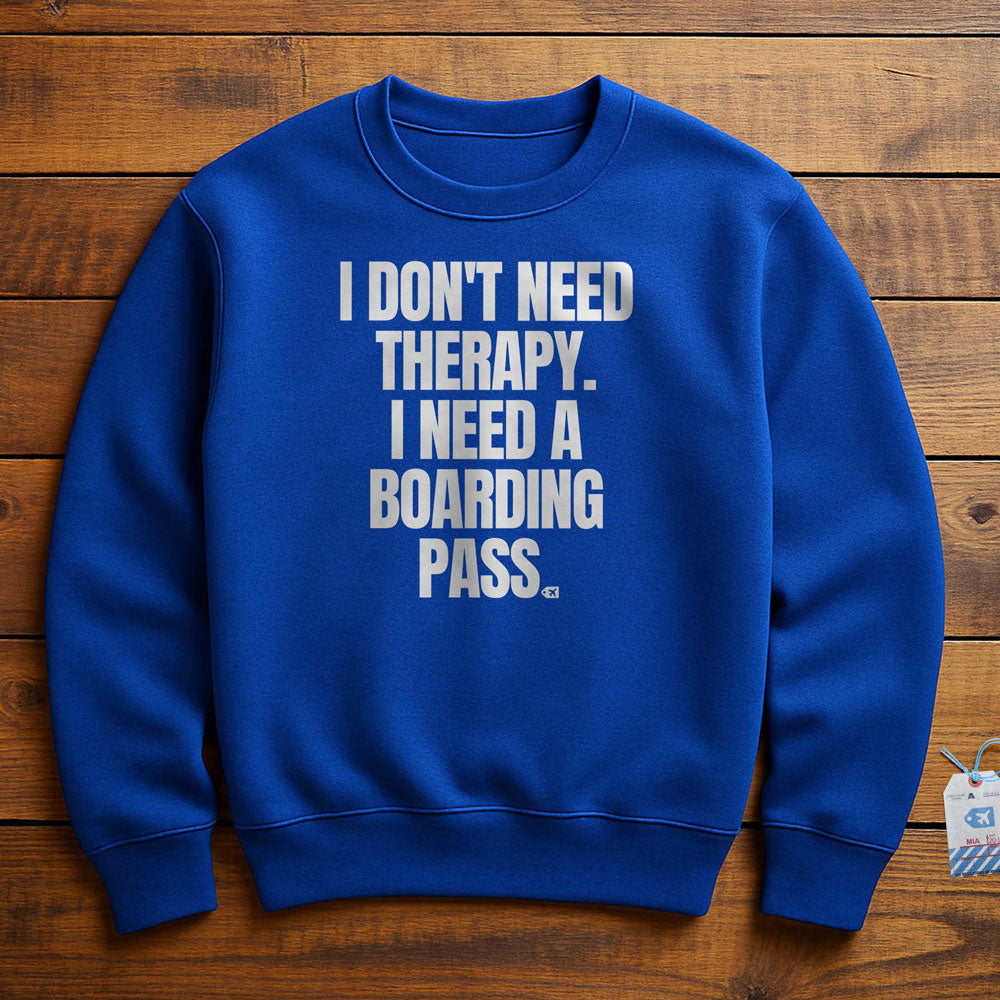 Therapy? Boarding Pass - Sweatshirt - True Royal