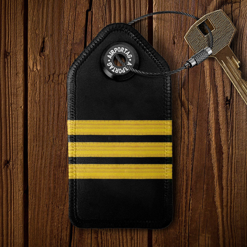 Black Pilot Stripes - Keychain