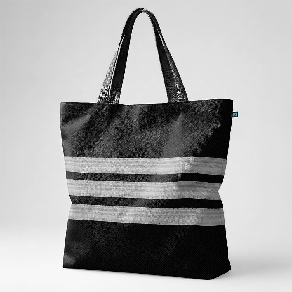Black Pilot Stripes - Tote Bag