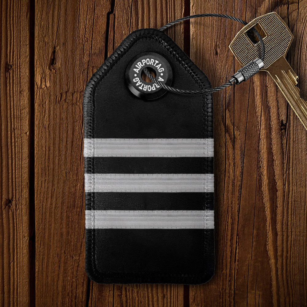 Black Pilot Stripes - Keychain