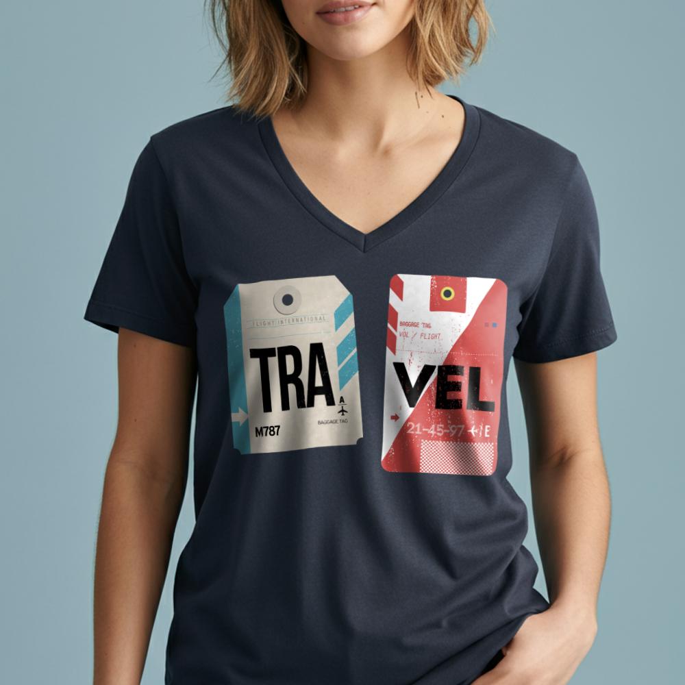 Tra Vel - Women's V-Neck T-Shirt