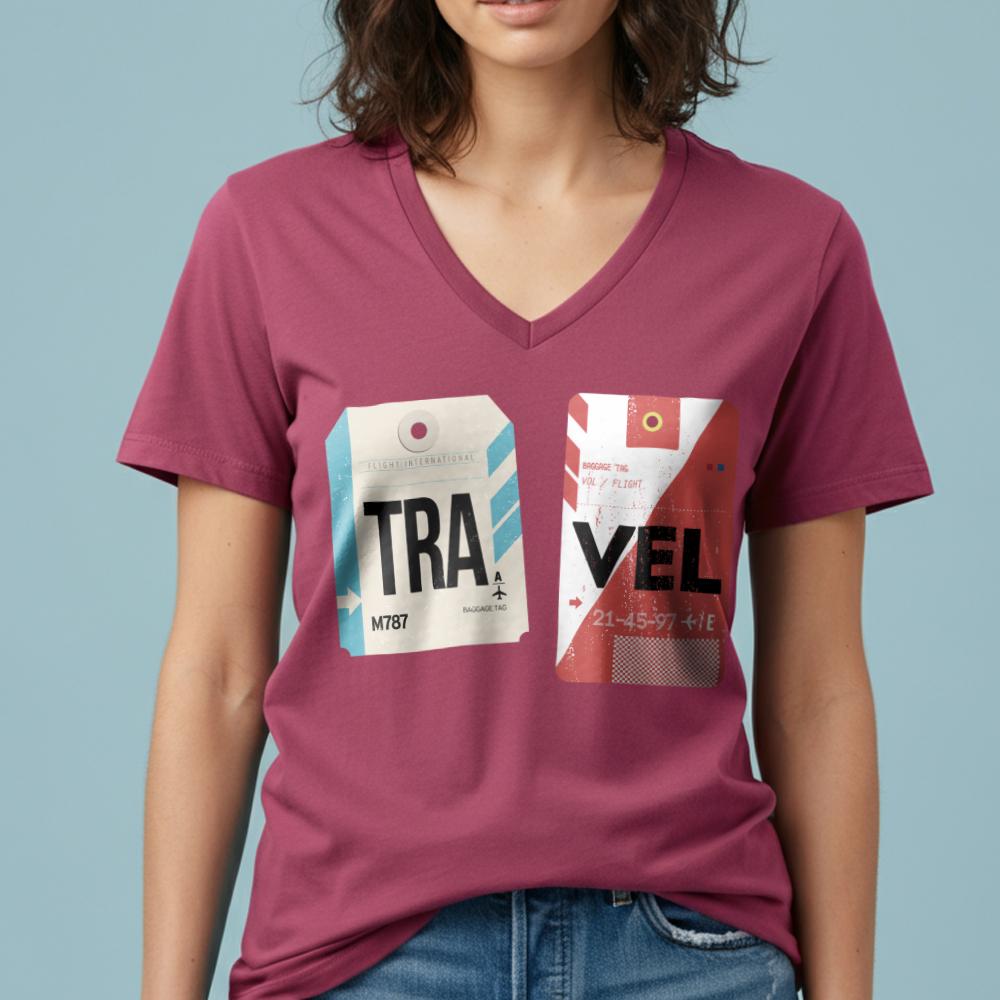 Tra Vel - Women's V-Neck T-Shirt