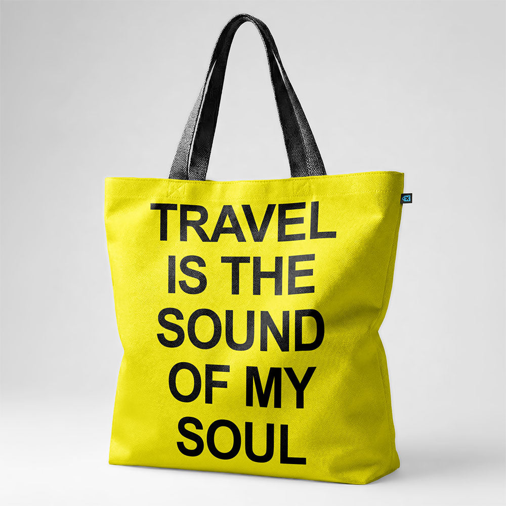 Travel is the Sound of My Soul Pocket - Tote Bag