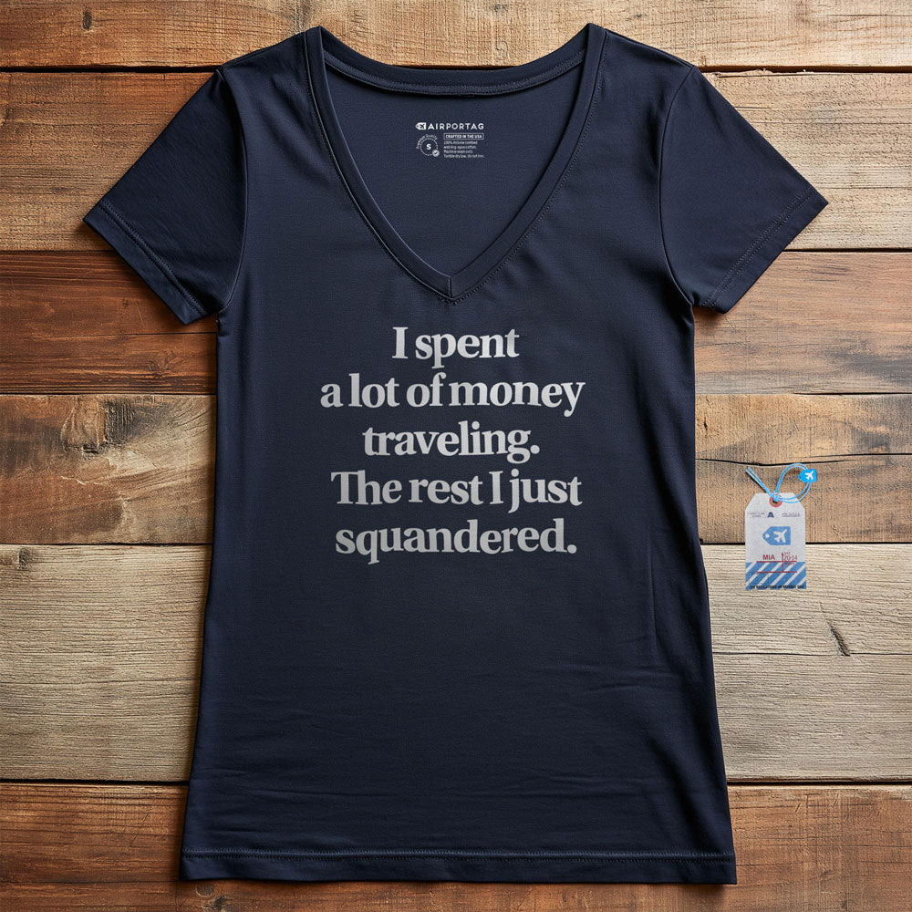 Travel Squandered - Women's V-Neck T-Shirt