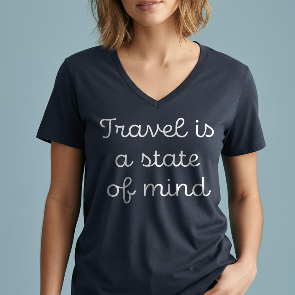 Travel is a state of mind - Women's V-Neck T-Shirt