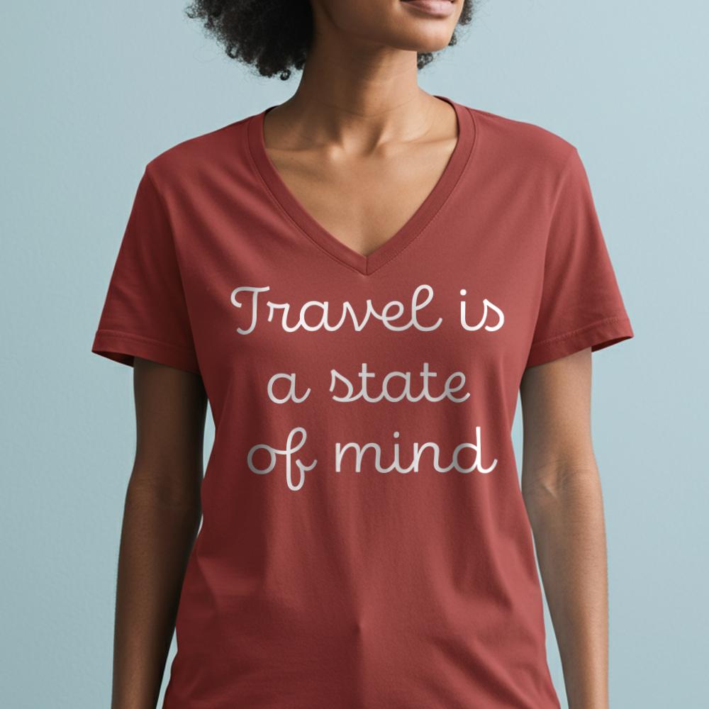 Travel is a state of mind - Women's V-Neck T-Shirt