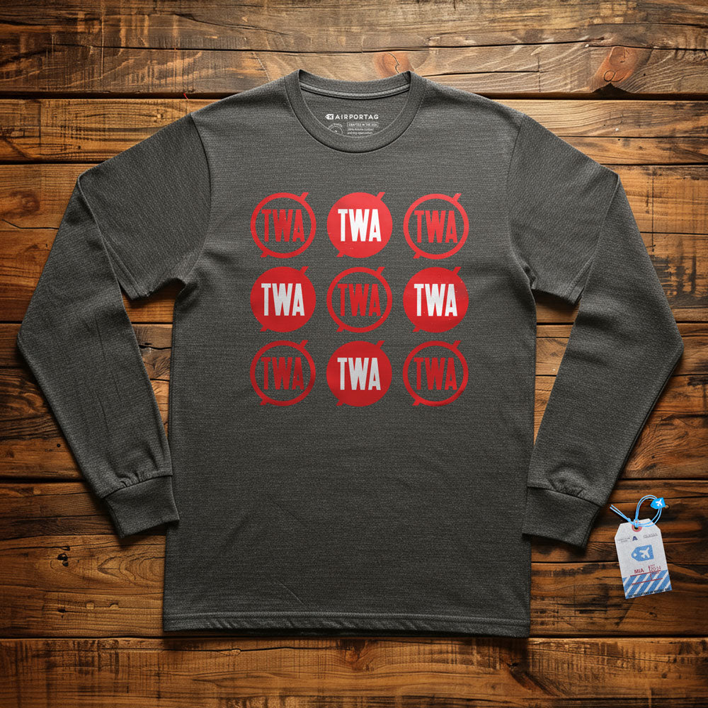 TWA Round Logo Pattern - Long Sleeve T-Shirt