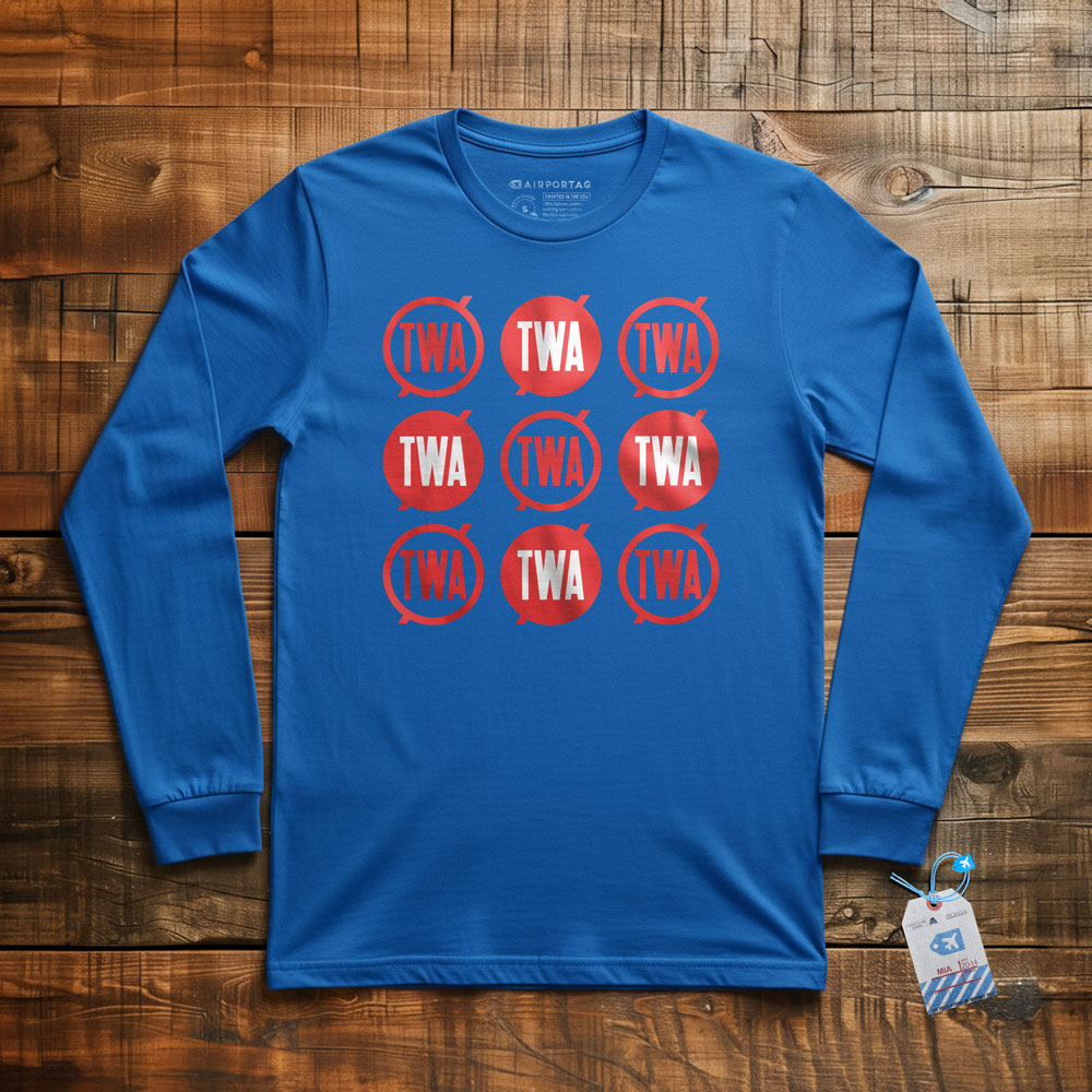TWA Round Logo Pattern - Long Sleeve T-Shirt