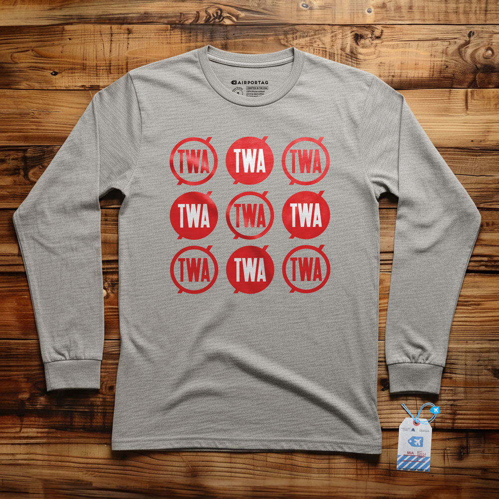 TWA Round Logo Pattern - Long Sleeve T-Shirt