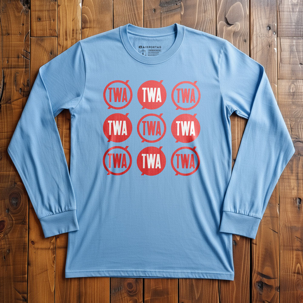 TWA Round Logo Pattern - Long Sleeve T-Shirt