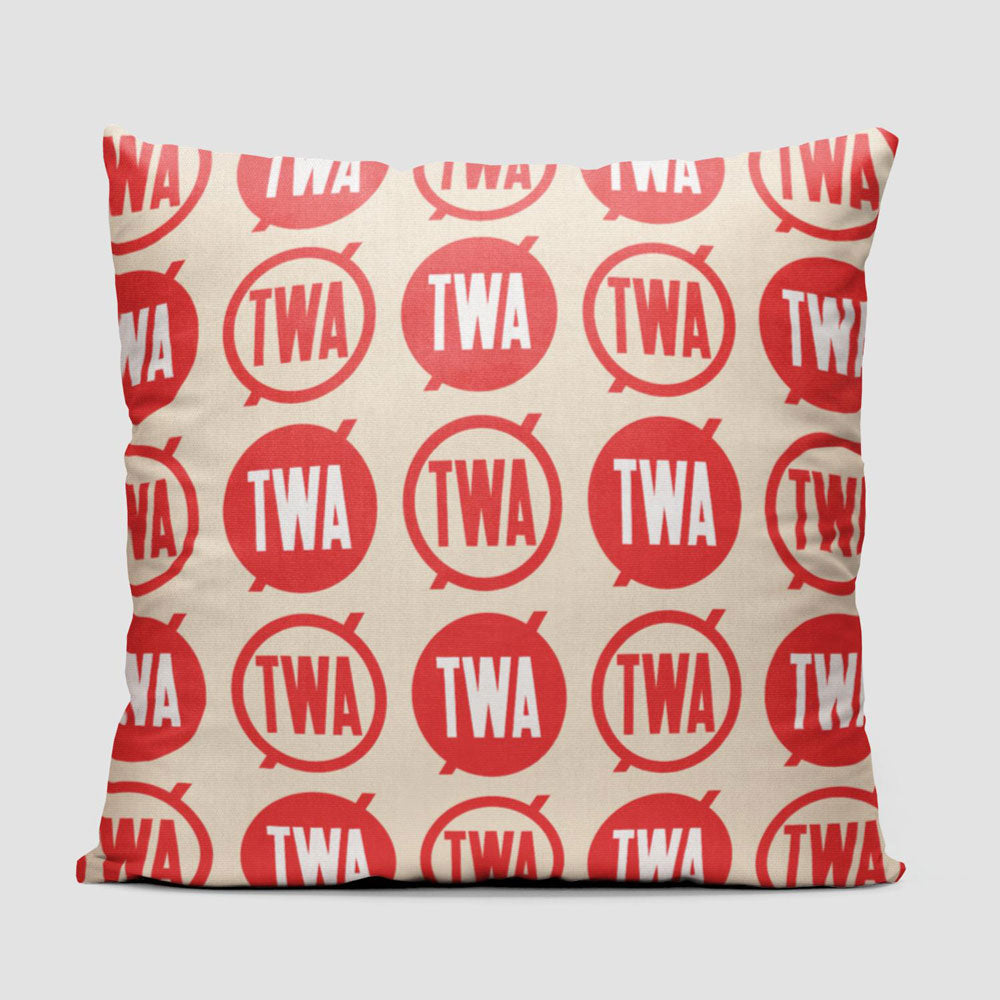 TWA Round Logo Pattern - Throw Pillow