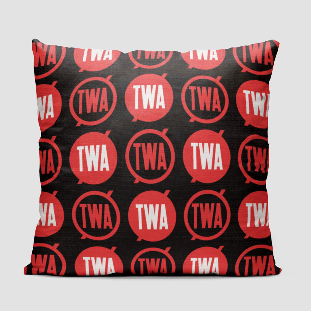 TWA Round Logo Pattern - Throw Pillow