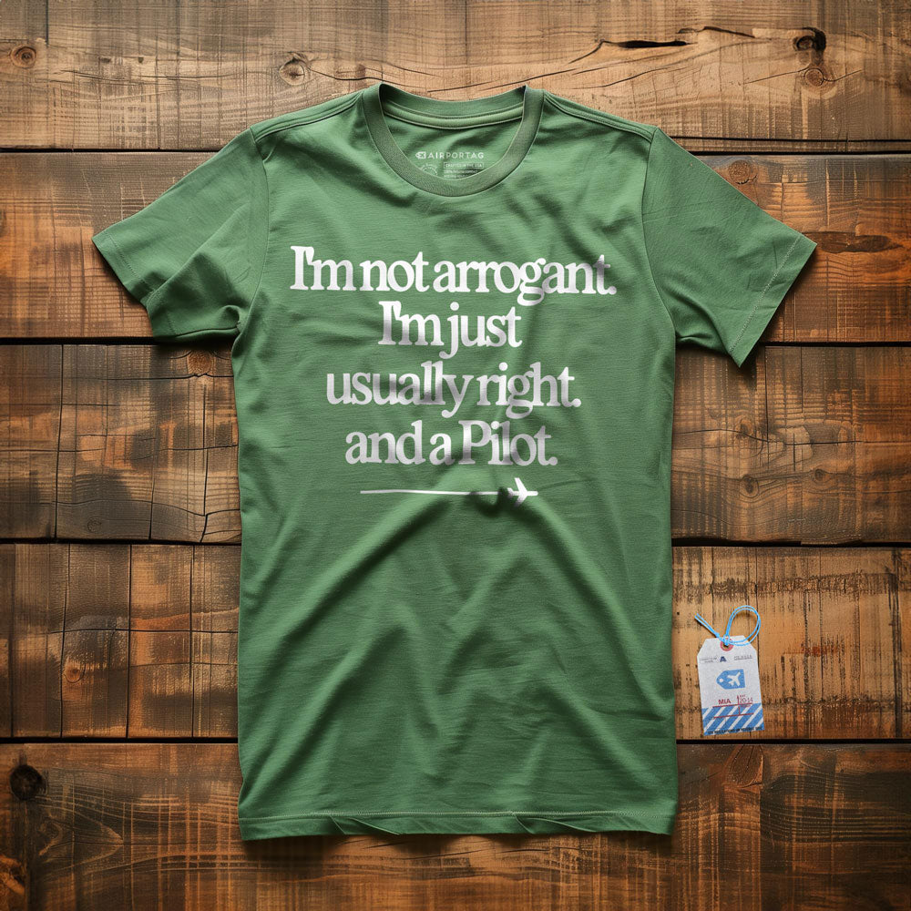 I'm Not Arrogant. I'm Just Usually Right. And a Pilot. - T-Shirt