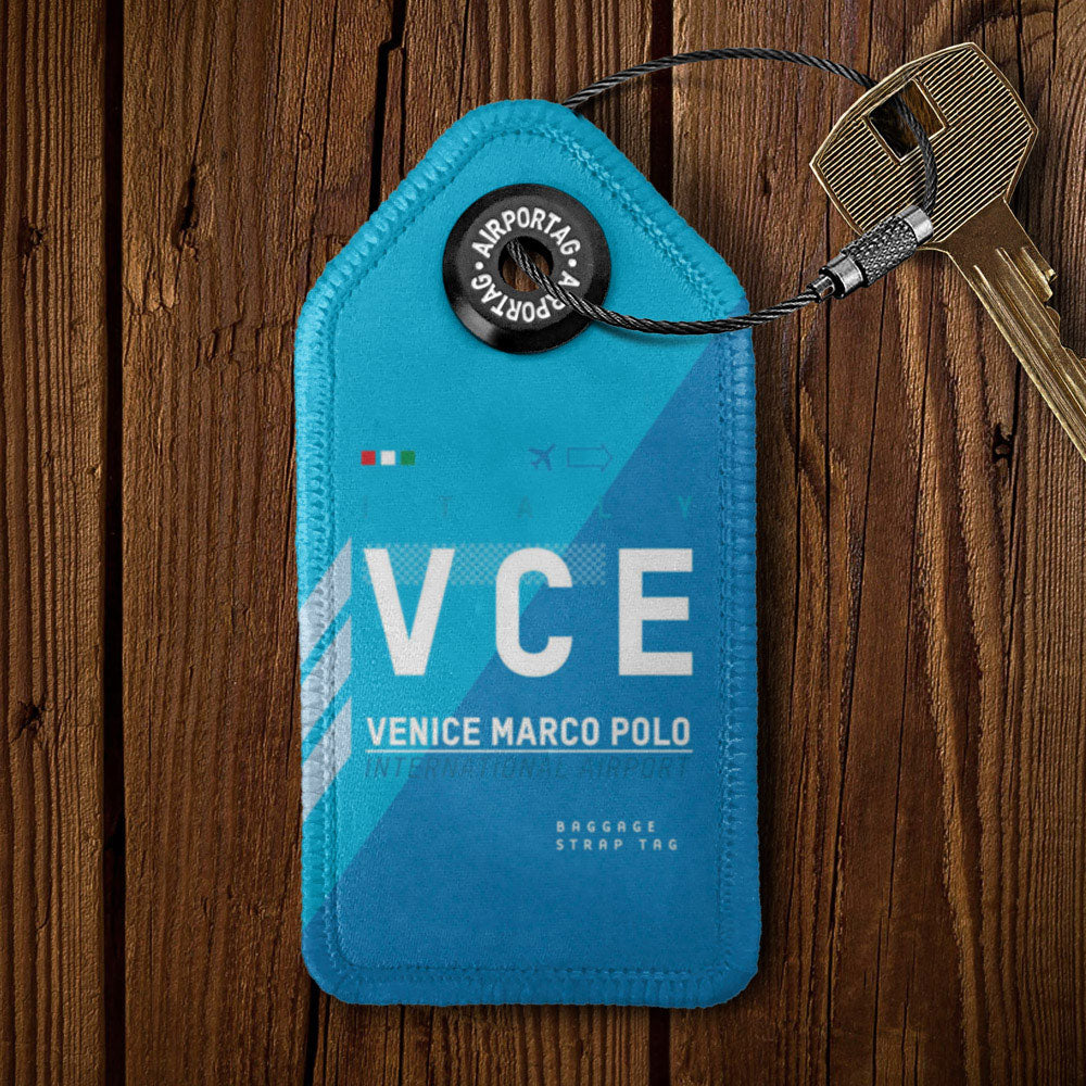 Venice Keychain VCE - Venice Marco Polo Airport - Venice, Italy - Leather Keychain
