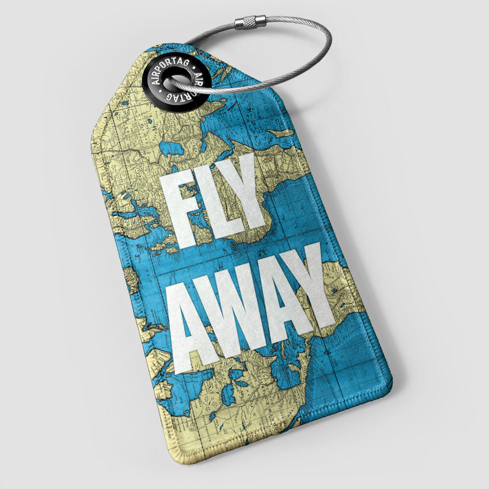 Fly Away - World Map - Luggage Tag