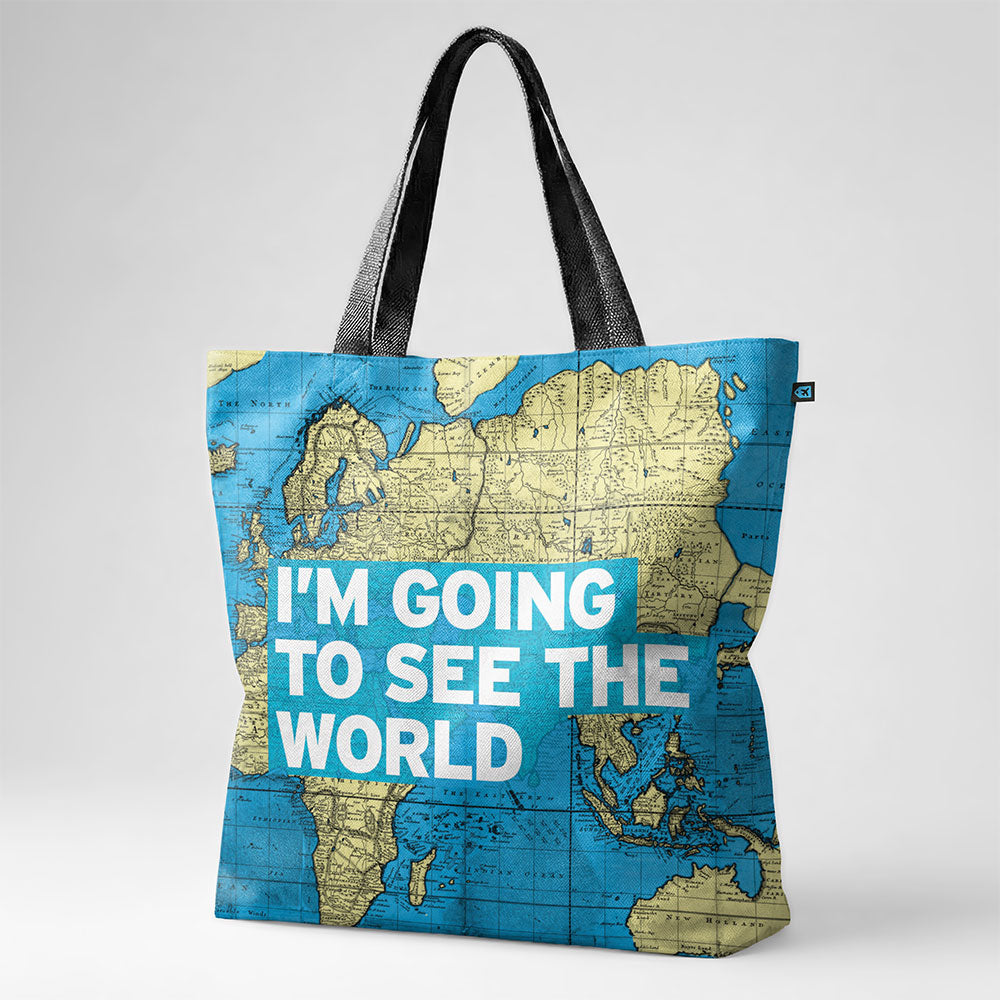 J'y vais - Carte du monde - Tote Bag