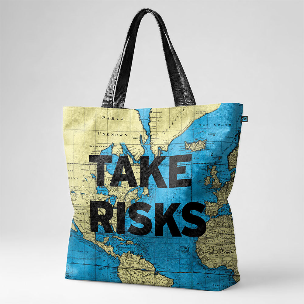 Take Risks - World Map - Tote Bag