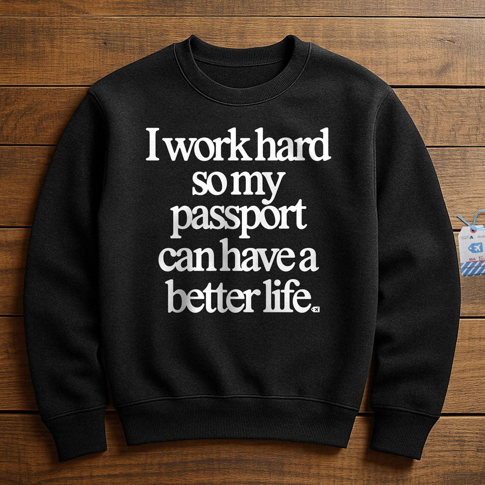 Work Hard Passport - Sweatshirt - Black