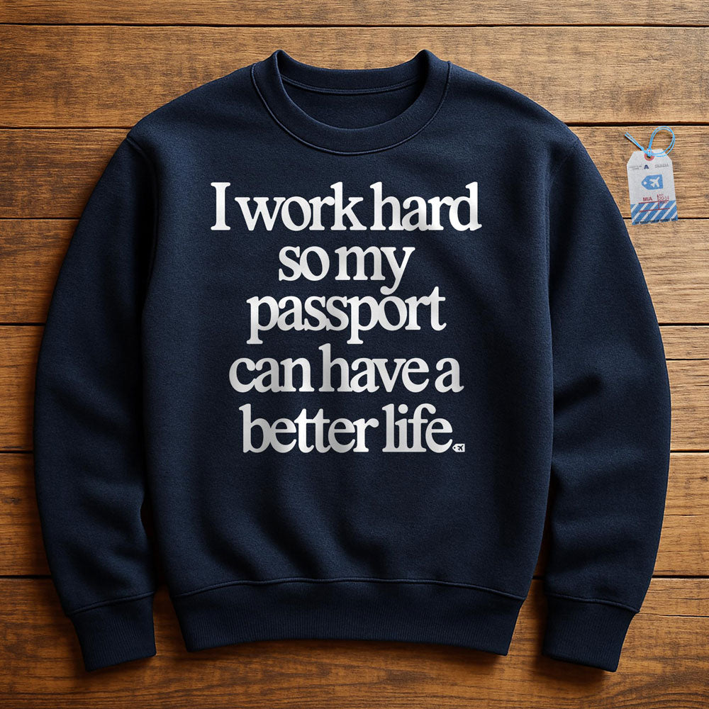 Work Hard Passport - Sweatshirt - Navy