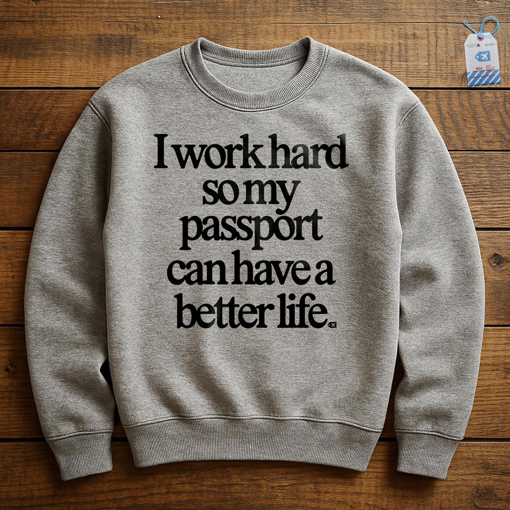 Work Hard Passport - Sweatshirt - Athletic Heather
