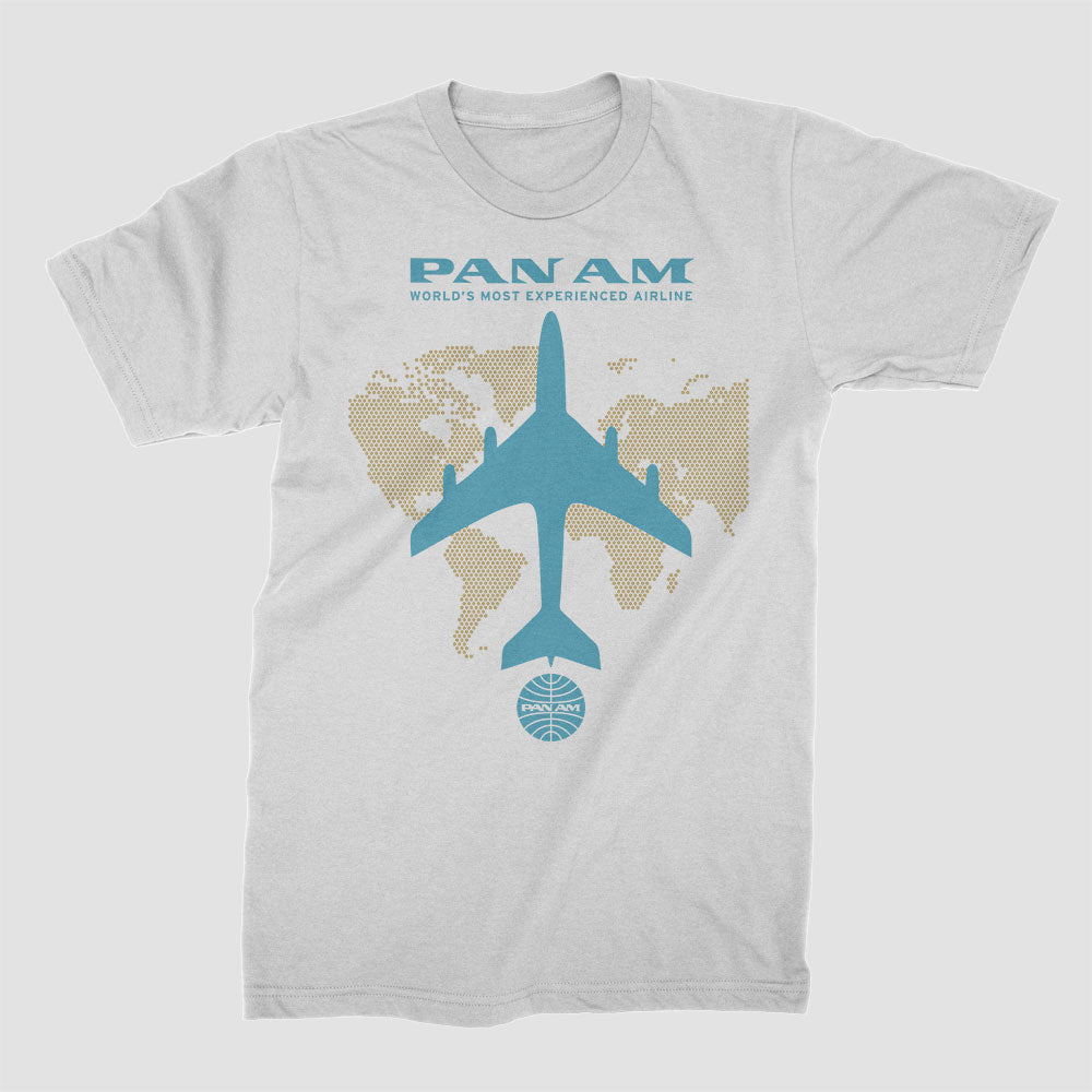 世界地図飛行機パンナム - T シャツ