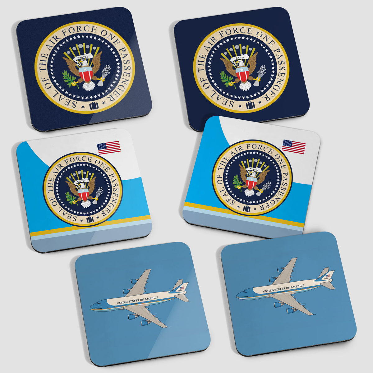 Usaf Coasters Air Force One - 6 Coasters Set