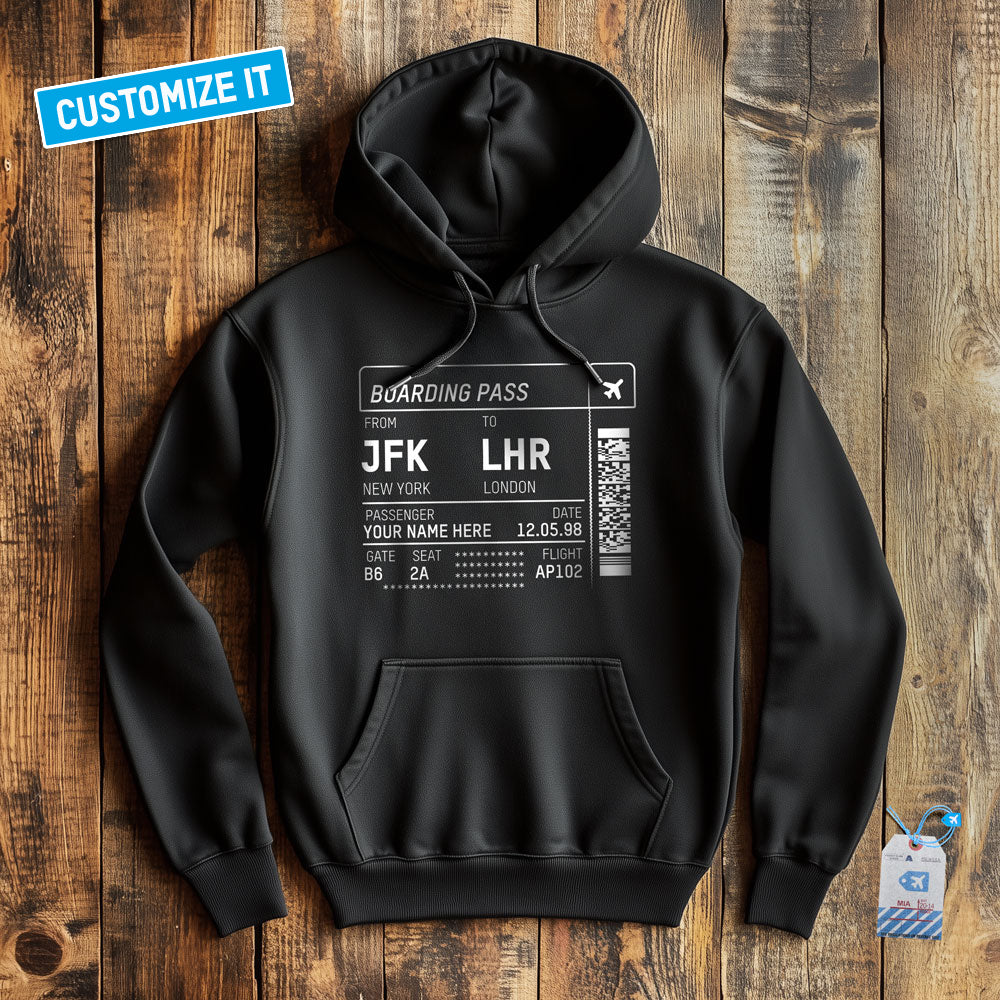 Boarding Pass - Custom Pullover Hoodie