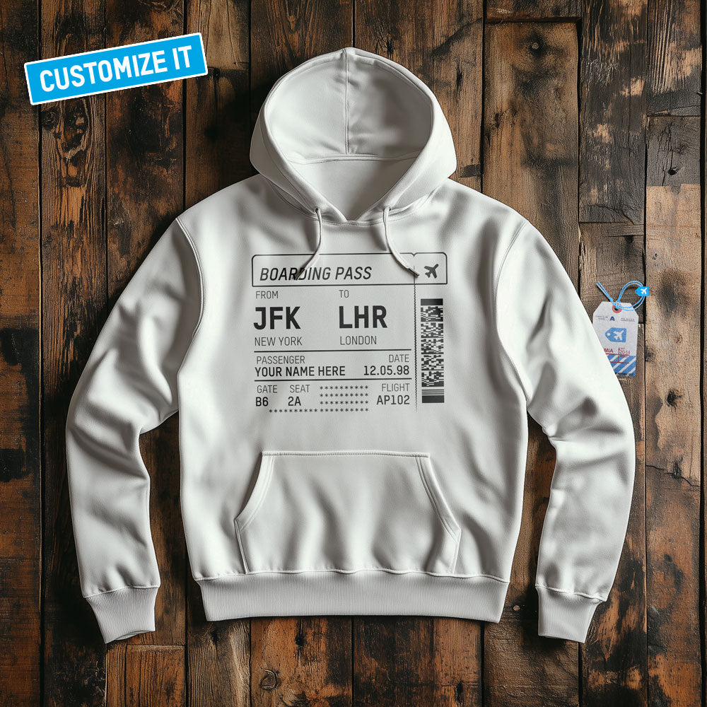 Boarding Pass - Custom Pullover Hoodie