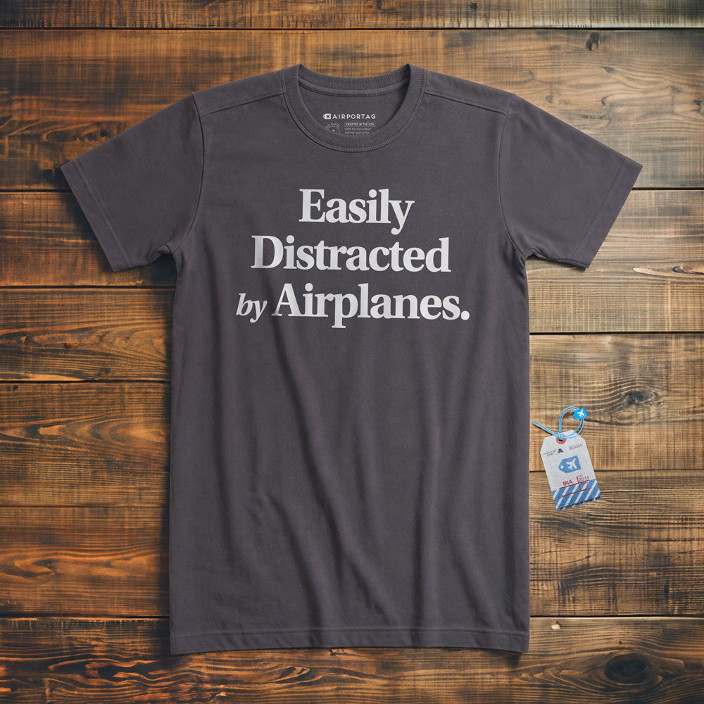 Easily Distracted By Airplanes - T-Shirt