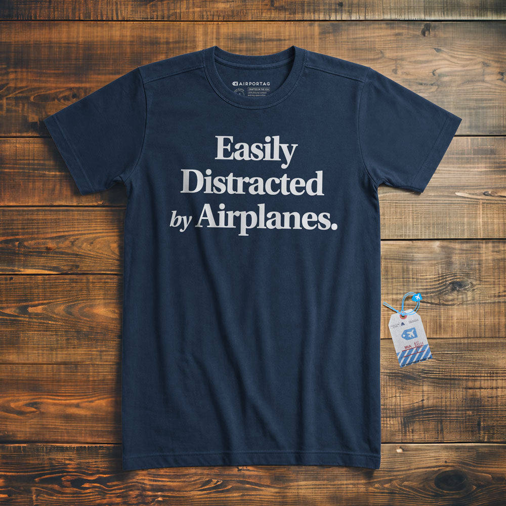 Easily Distracted By Airplanes - T-Shirt