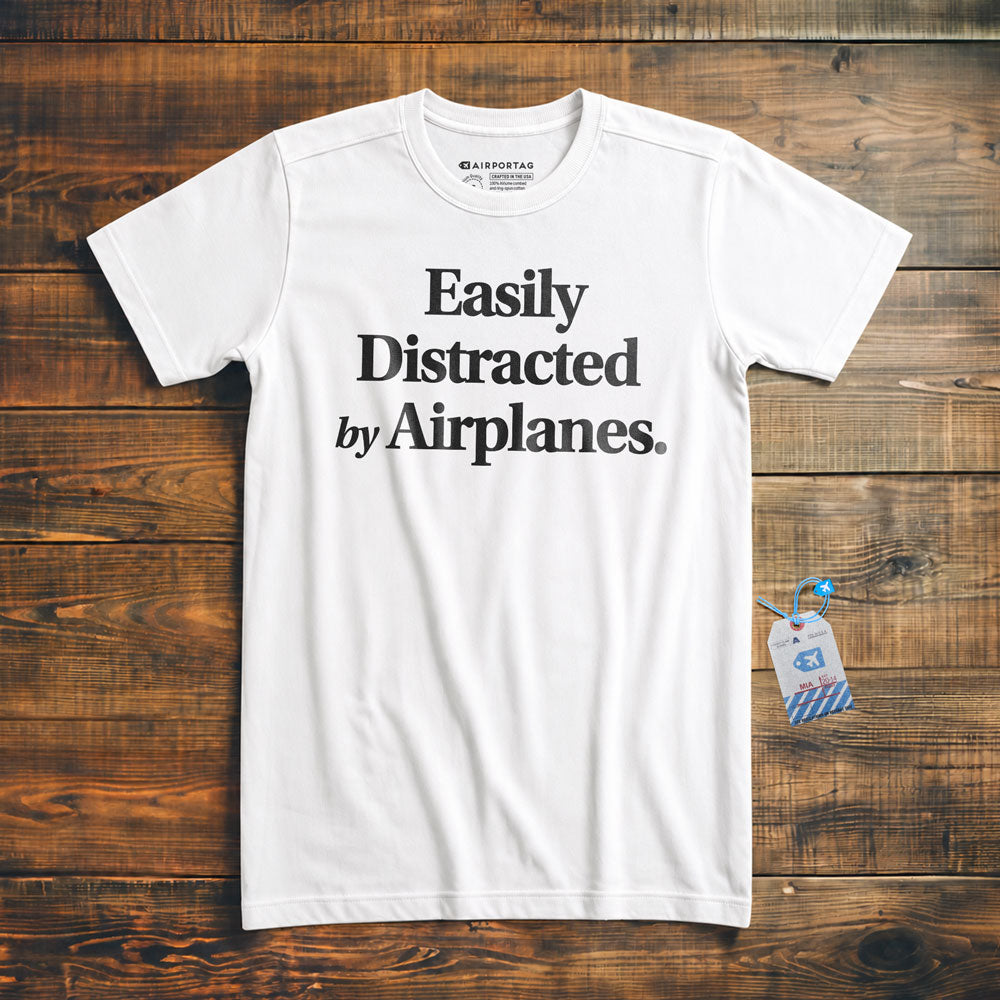 Easily Distracted By Airplanes - T-Shirt