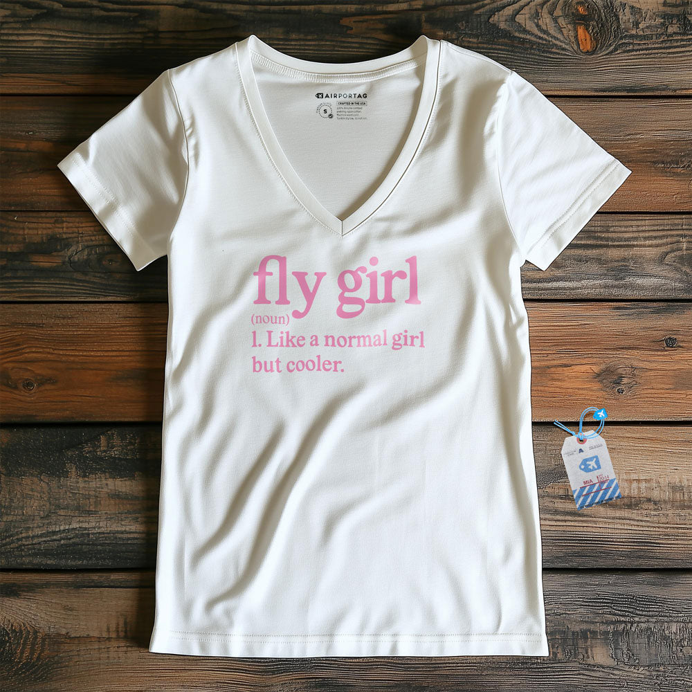 Fly Girl - Women's V-Neck T-Shirt