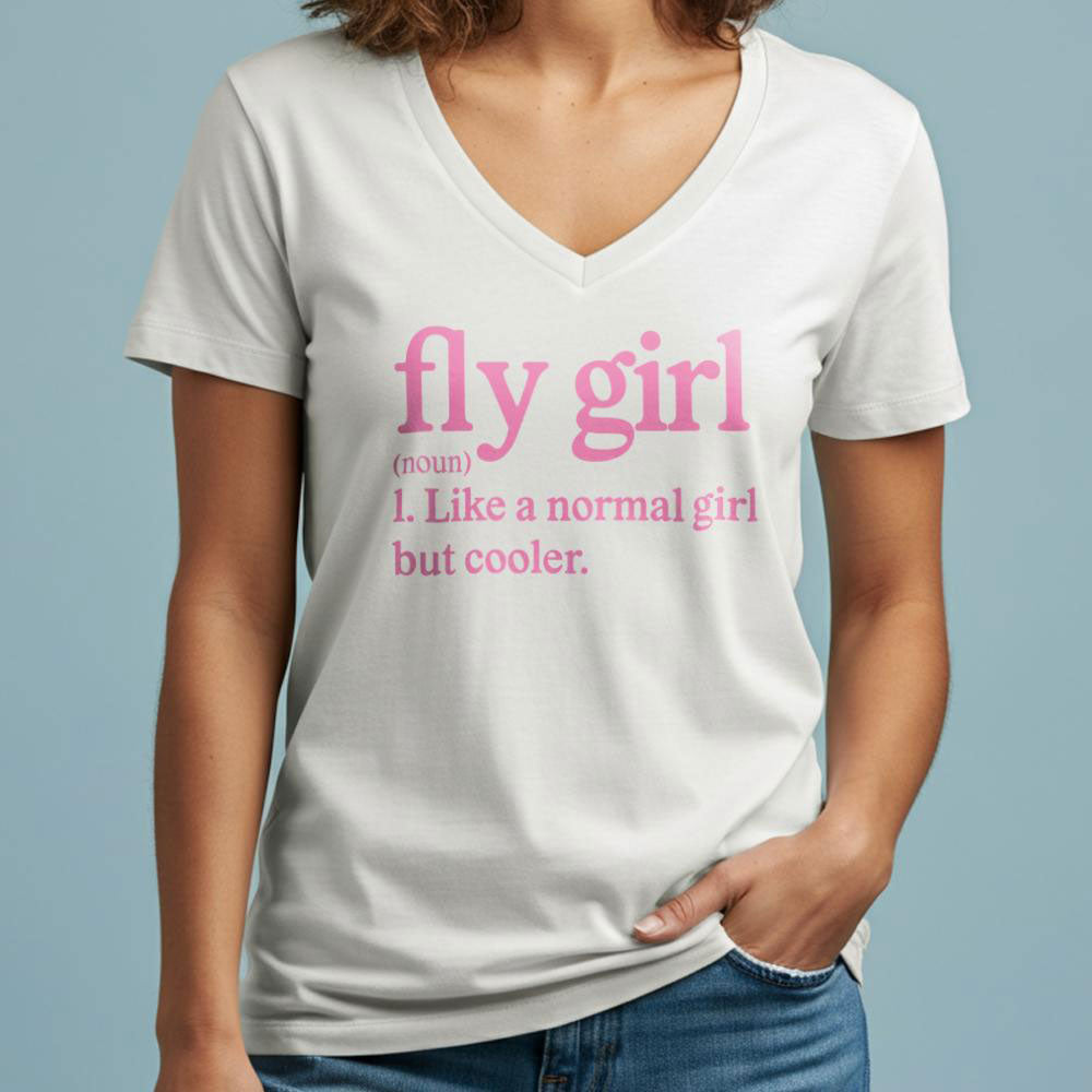 Fly Girl - Women's V-Neck T-Shirt