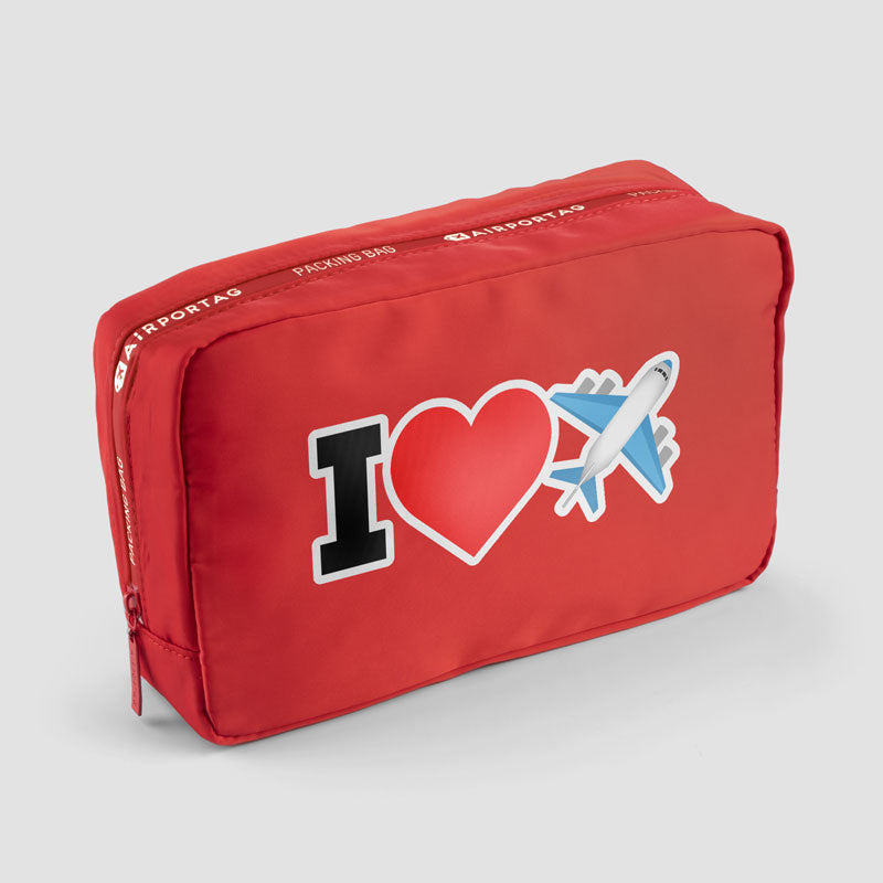 Emoji Heart Plane - Packing Bag