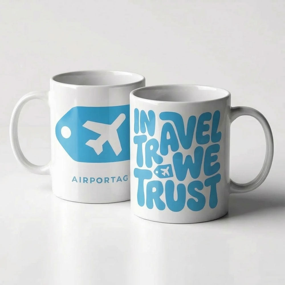 In Travel We Trust By Airportag - Mug