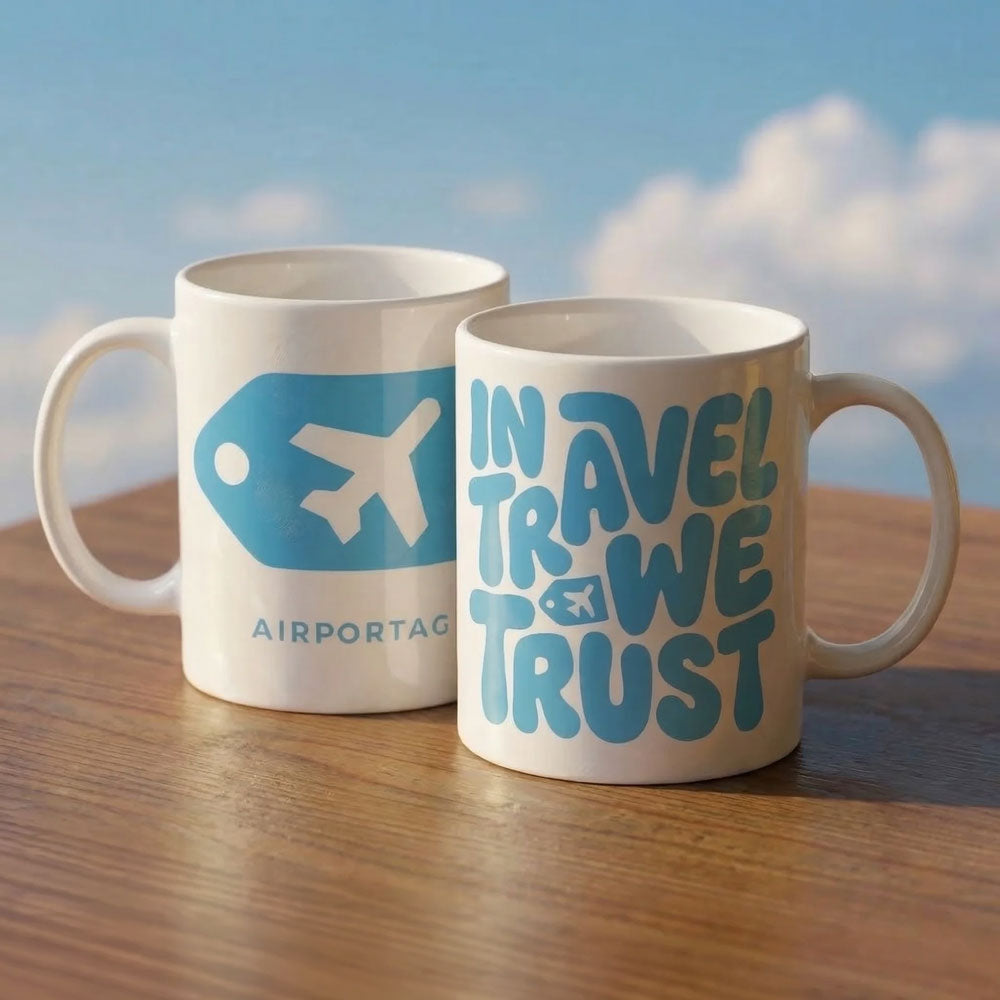 In Travel We Trust By Airportag - Mug