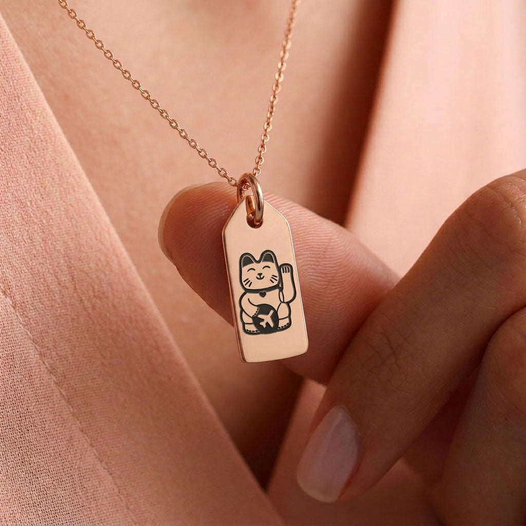 Lucky Cat - Mini Tag - Charm