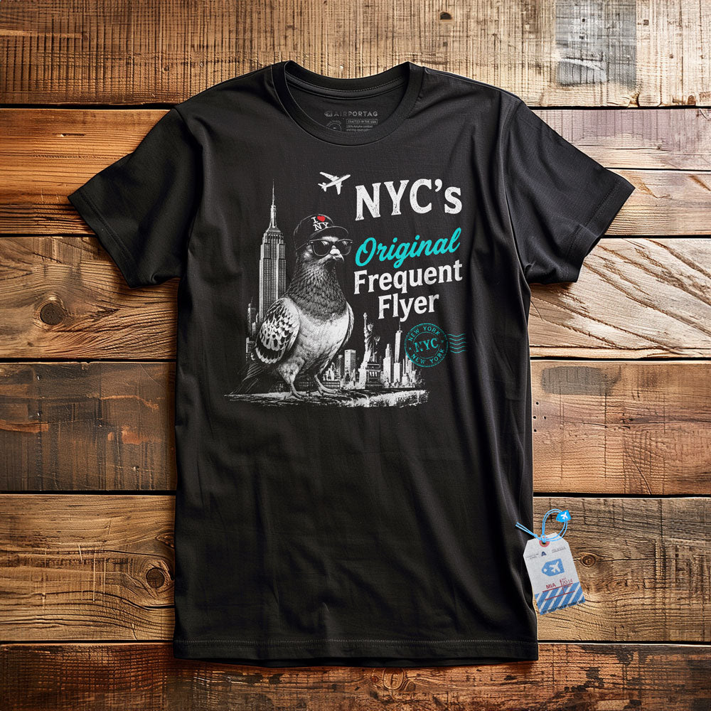 NYC Pigeon Skyline - T-Shirt