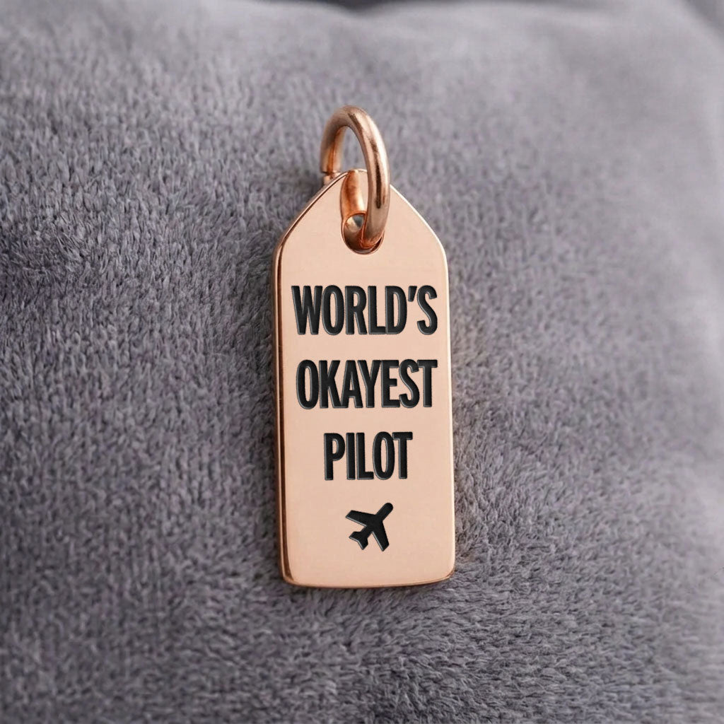 World's Okayest Pilot - Mini Tag - Charm