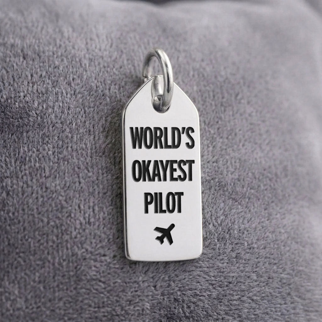 World's Okayest Pilot - Mini Tag - Charm