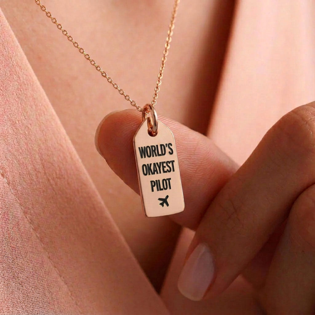 World's Okayest Pilot - Mini Tag - Charm